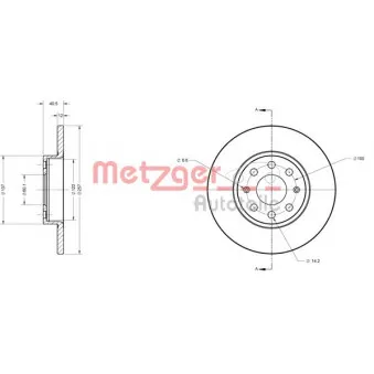 Jeu de 2 disques de frein avant METZGER 6110246