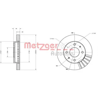 Jeu de 2 disques de frein avant METZGER 6110248