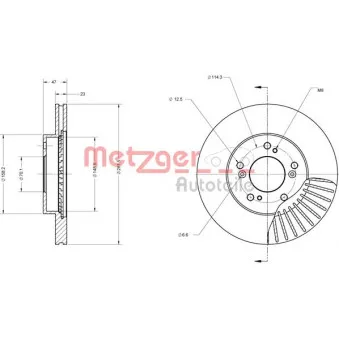 Jeu de 2 disques de frein avant METZGER 6110249
