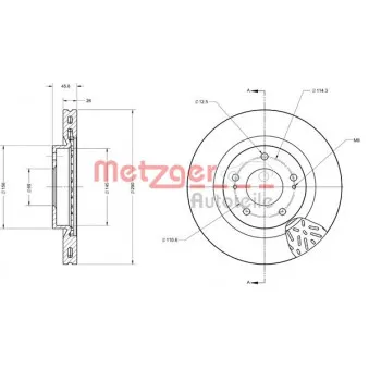 Jeu de 2 disques de frein avant METZGER 6110250