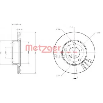 Jeu de 2 disques de frein avant METZGER 6110252