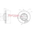 Jeu de 2 disques de frein avant METZGER 6110253 - Visuel 3
