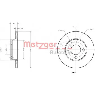 Jeu de 2 disques de frein avant METZGER 6110254