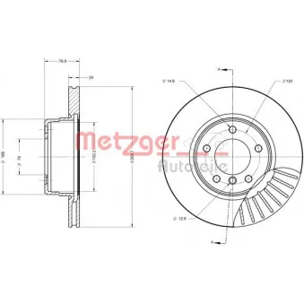Jeu de 2 disques de frein avant METZGER 6110260