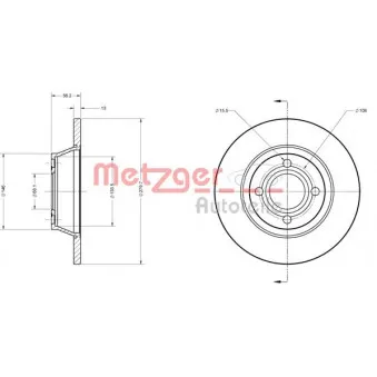 Jeu de 2 disques de frein avant METZGER 6110262
