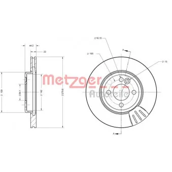 Jeu de 2 disques de frein avant METZGER 6110263