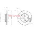 Jeu de 2 disques de frein avant METZGER 6110266 - Visuel 3