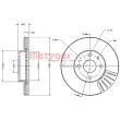 Jeu de 2 disques de frein avant METZGER 6110270 - Visuel 3