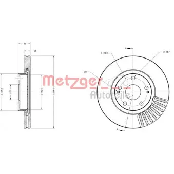 Jeu de 2 disques de frein avant METZGER 6110276