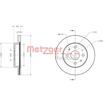Jeu de 2 disques de frein avant METZGER 6110277