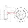 Jeu de 2 disques de frein arrière METZGER 6110278 - Visuel 1