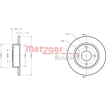 Jeu de 2 disques de frein avant METZGER 6110291