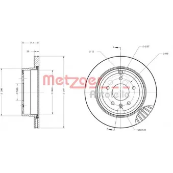 Jeu de 2 disques de frein arrière METZGER 6110294