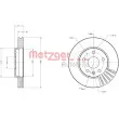 Jeu de 2 disques de frein avant METZGER 6110296 - Visuel 3