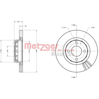Jeu de 2 disques de frein avant METZGER 6110305