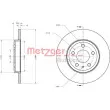 Jeu de 2 disques de frein arrière METZGER 6110311 - Visuel 1