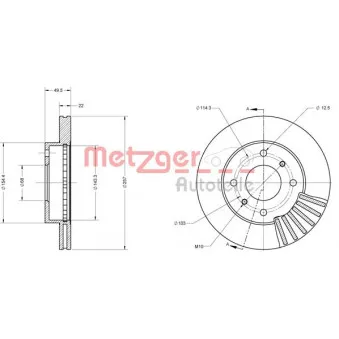 Jeu de 2 disques de frein avant METZGER