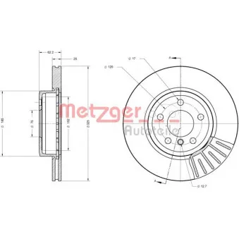 Jeu de 2 disques de frein avant METZGER 6110319