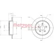 Jeu de 2 disques de frein arrière METZGER 6110333 - Visuel 3