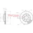Jeu de 2 disques de frein avant METZGER 6110334 - Visuel 1