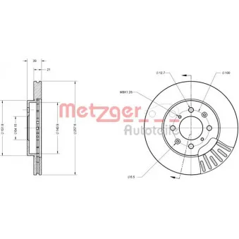 Jeu de 2 disques de frein avant METZGER 6110334