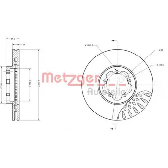Jeu de 2 disques de frein avant METZGER 6110342