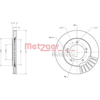 Jeu de 2 disques de frein avant METZGER 6110347