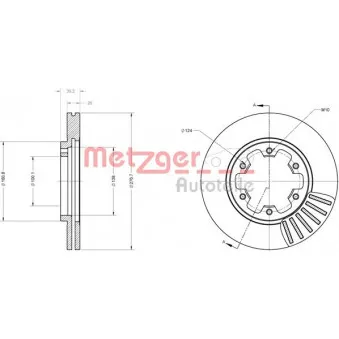 Jeu de 2 disques de frein avant METZGER 6110357