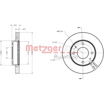 Jeu de 2 disques de frein avant METZGER 6110358