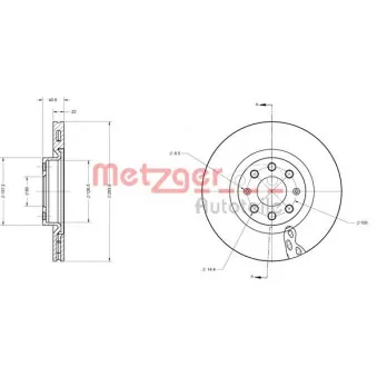 Jeu de 2 disques de frein avant METZGER 6110365