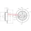 Jeu de 2 disques de frein arrière METZGER 6110366 - Visuel 3