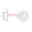 Jeu de 2 disques de frein arrière METZGER 6110368 - Visuel 3