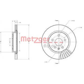 Jeu de 2 disques de frein arrière METZGER 6110371