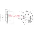 Jeu de 2 disques de frein avant METZGER 6110372 - Visuel 3