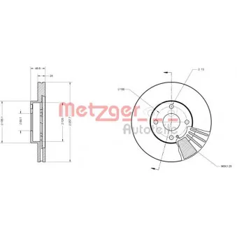 Jeu de 2 disques de frein avant METZGER