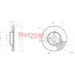 Jeu de 2 disques de frein avant METZGER 6110373 - Visuel 3