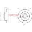 Jeu de 2 disques de frein arrière METZGER 6110400 - Visuel 1