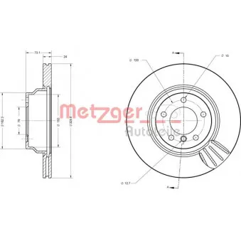 Jeu de 2 disques de frein avant METZGER 6110401