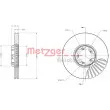 Jeu de 2 disques de frein avant METZGER 6110405 - Visuel 1