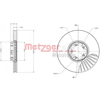 Jeu de 2 disques de frein avant METZGER 6110405