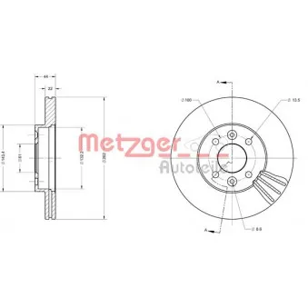Jeu de 2 disques de frein avant METZGER 6110406