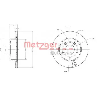 Jeu de 2 disques de frein avant METZGER