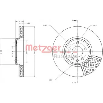 Jeu de 2 disques de frein avant METZGER 6110425