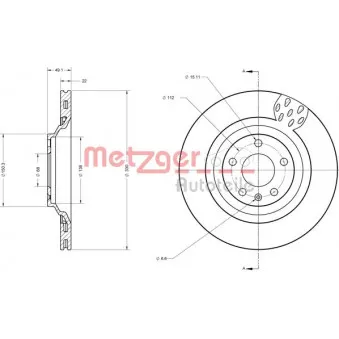 Jeu de 2 disques de frein arrière METZGER 6110437