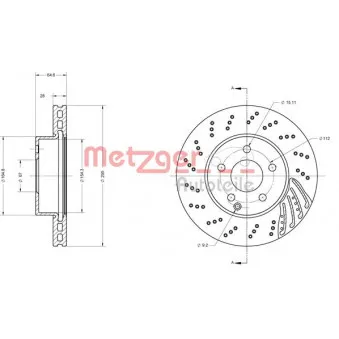 Jeu de 2 disques de frein avant METZGER 6110453