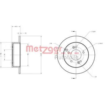Jeu de 2 disques de frein arrière METZGER 6110459