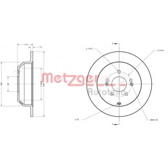 Jeu de 2 disques de frein arrière METZGER 6110460