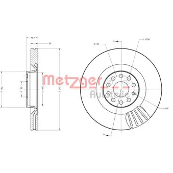 Jeu de 2 disques de frein avant METZGER 6110465