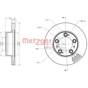 Jeu de 2 disques de frein avant METZGER 6110477