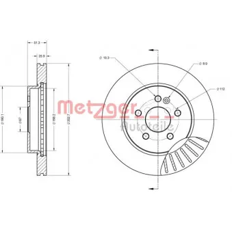 Jeu de 2 disques de frein avant METZGER 6110480